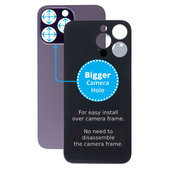 Tylne szklo z duza dziura na aparat do iPhone 14 Pro Max, Deep Purple