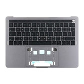 Obudowa górna z klawiaturą UK, Touch Bar, głośnikami i mikrofonem do MacBooka Pro 13" A1989 (2018-2019), Space Gray