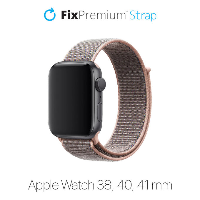 Pasek Nylonowy do Apple Watch (38, 40, 41mm) | różowy | pink | FixPremium