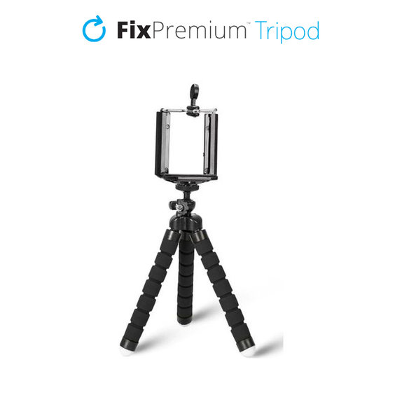 Statyw do smartfona, Głowica obrotowa 360°, Czarny, Black, FixPremium