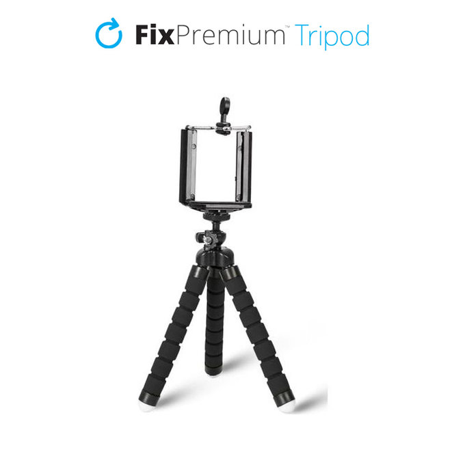 Statyw do smartfona, Głowica obrotowa 360°, Czarny, Black, FixPremium