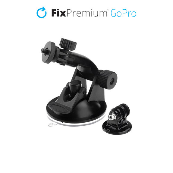 Uchwyt do GoPro z przyssawka, czarny, black, FixPremium