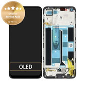 Wyświetlacz do Realme 8 RMX3085, Ekran dotykowy z ramką, 4906919, Cyber Black, Genuine Service Pack