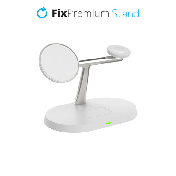 Uchwyt ładujący z Qi2 do iPhone, Apple Watch i AirPods, Biały, White, FixPremium