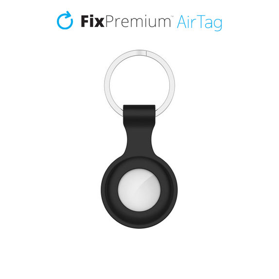 Silikonowy Brelok do AirTag, czarny, black, FixPremium