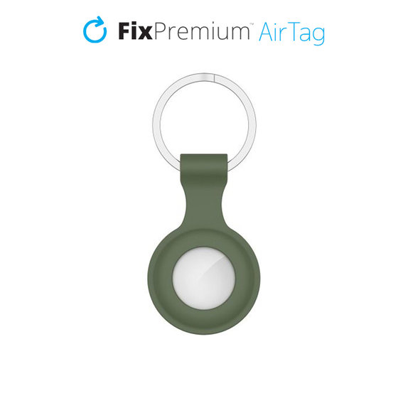 Silikonowy Brelok do AirTag, dark green, FixPremium