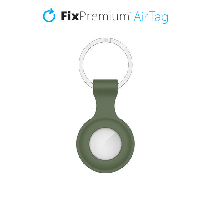 Silikonowy Brelok do AirTag, dark green, FixPremium
