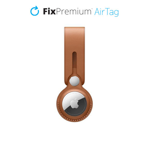 Skórzany Brelok do AirTag | brown | FixPremium