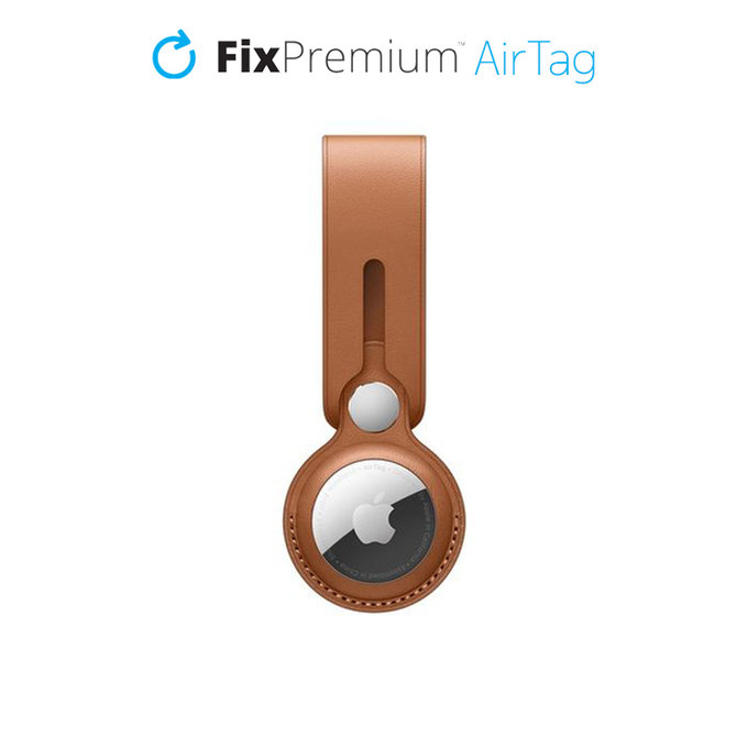 Skórzany Brelok do AirTag | brown | FixPremium