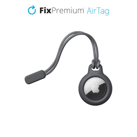 Etui ze sznurkiem do AirTag, czarny, black, FixPremium