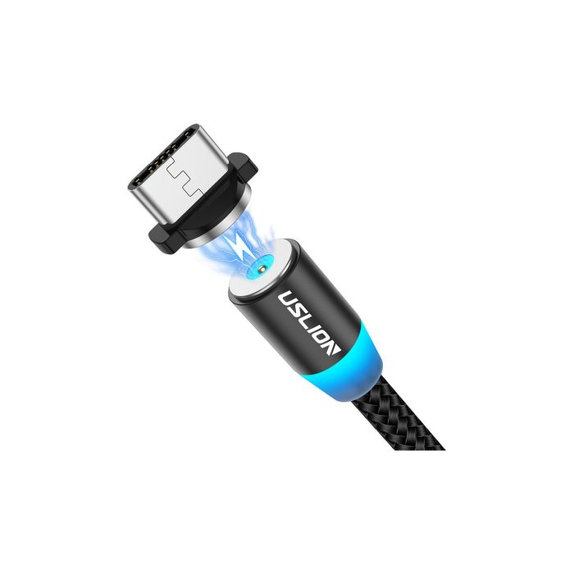 Kabel magnetyczny USB-C do USB, 1m, Czarny, Black, USLION