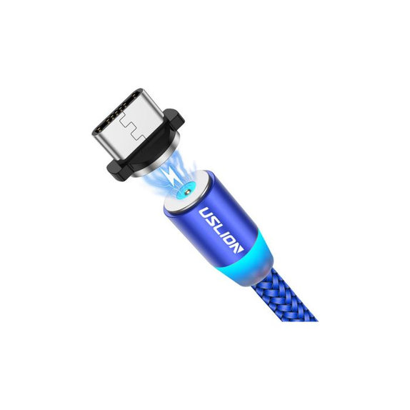 Magnetyczny kabel USB-C / USB (1m), niebieski, blue, USLION