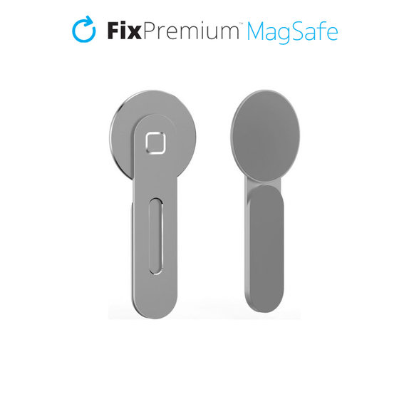 Uchwyt MagSafe do iPhone do notebooka, srebrny, silver, FixPremium