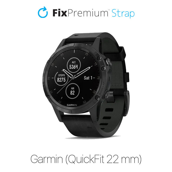 Silikonowy pasek do Garmin, QuickFit 22mm, Czarny, Black, FixPremium