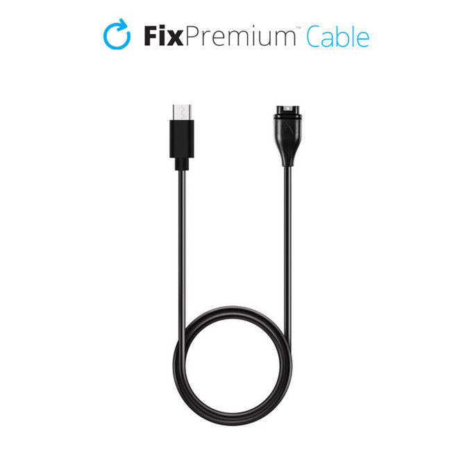 Kabel ładujący USB-C do zegarka Garmin, Czarny, Black, Szybkie ładowanie, FixPremium
