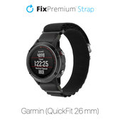 Pasek do Garmin, QuickFit 26mm, Alpine Loop, Czarny, Black, FixPremium