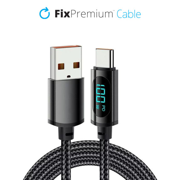 Kabel USB-C do USB z funkcją zasilania, 1m, Czarny, Black