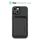 Etui do iPhone 13, 14, Carbon z MagSafe Wallet, Czarny, Black, FixPremium