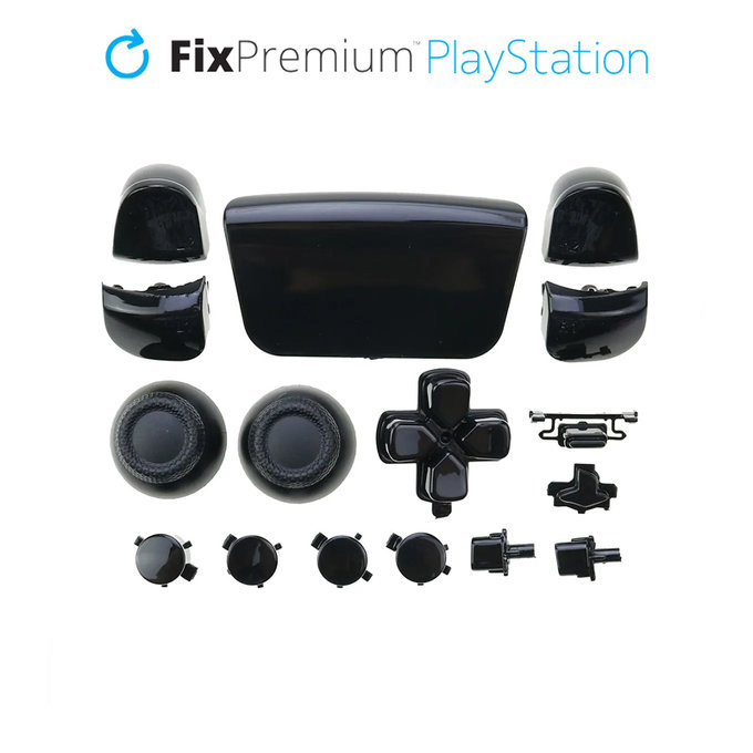 Luksusowe elementy dekoracyjne do PS5 DualSense, czarny, black, FixPremium