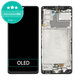 Wyświetlacz OLED do Samsung A42 5G A426B, Ekran dotykowy z ramką, Czarny, Black