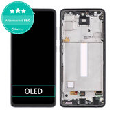 Wyświetlacz OLED do Samsung A52 5G A526B, A52s 5G A528B, Ekran dotykowy z ramką, Awesome Black, OLED