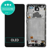 Wyświetlacz OLED do Samsung A72 A725F, A726B, Ekran dotykowy z ramką, Czarny, Black