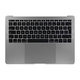 Górna ramka klawiatury z klawiaturą UK, mikrofonem, trackpadem i głośnikami do MacBook Pro 13" A1708 (Late 2016 - Mid 2017), Space Gray
