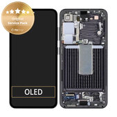 Wyświetlacz do Samsung S23 S911B, Ekran dotykowy z ramką, Phantom Black, GH82-30481A, GH82-30480A, Genuine Service Pack