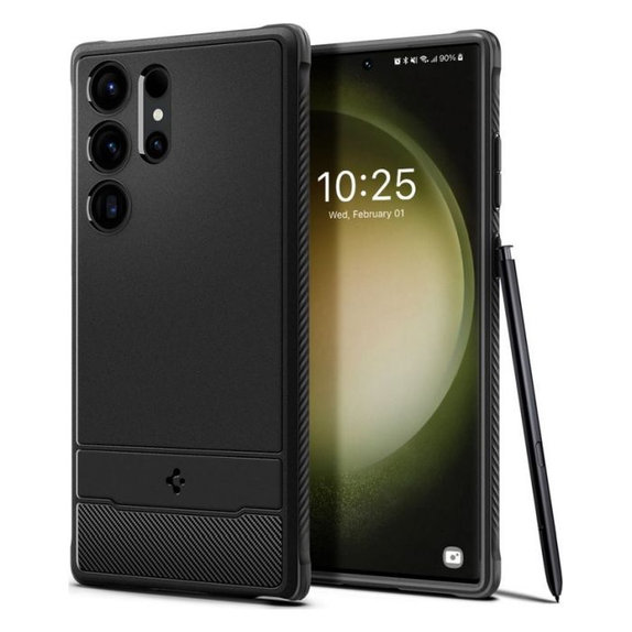 Etui do Samsung S23 Ultra, Rugged Armor, Matte Black, Spigen