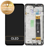 Wyświetlacz do Samsung A23 4G A235F, Ekran dotykowy z ramką, Czarny, Black, GH82-28563A, GH82-28657A, Genuine Service Pack