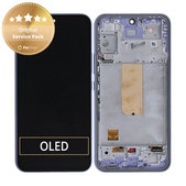 Wyświetlacz do Samsung A54 5G A546B, Ekran dotykowy z ramką, GH82-31231D, GH82-31232D, Light Violet, Genuine Service Pack