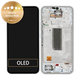 Wyświetlacz do Samsung A34 5G A346B, Ekran dotykowy z ramką, GH82-31200B, GH82-31201B, Srebrny, Silver, Genuine Service Pack