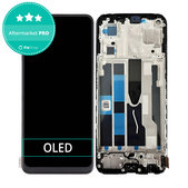 Wyświetlacz OLED do Oppo Reno 7 5G, Ekran dotykowy z ramką, Stary Black