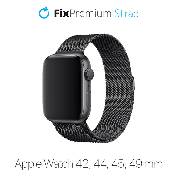 Pasek Milanese Loop do Watch (42, 44, 45, 49mm) | czarny | black | FixPremium