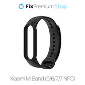 Pasek Silikonowy do Xiaomi Mi Band (5/6/7/7 NFC), czarny, black, FixPremium