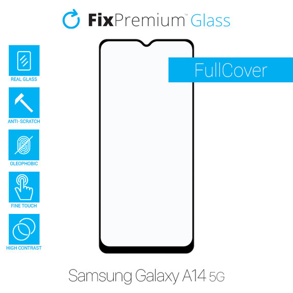 Szkło hartowane do Samsung A14 5G, FullCover Glass, FixPremium