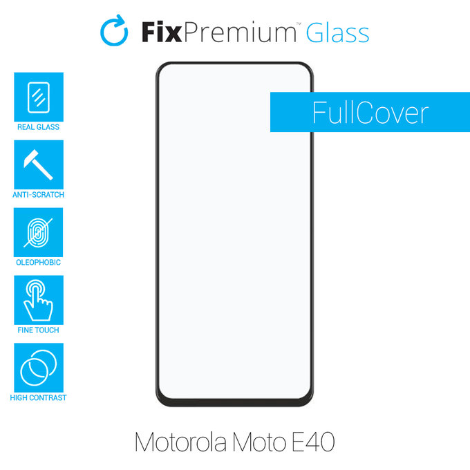 Szkło hartowane do Motorola Moto E40, FullCover Glass, FixPremium
