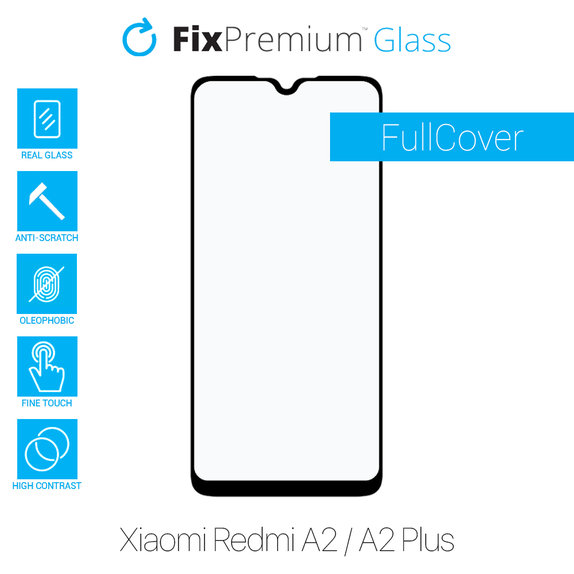 Szkło hartowane do Xiaomi Redmi A2, A2 Plus, FullCover Glass, FixPremium