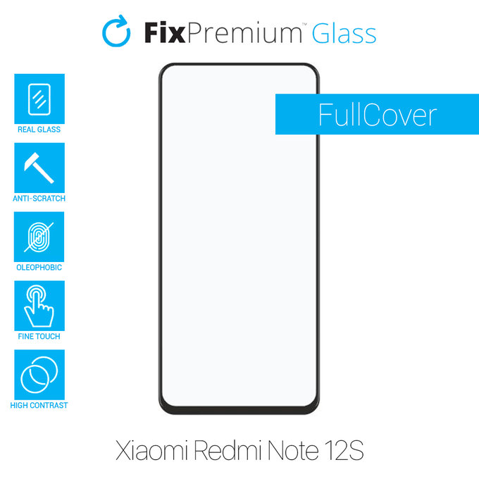 Szkło hartowane do Xiaomi Redmi Note 12S, FullCover Glass, FixPremium