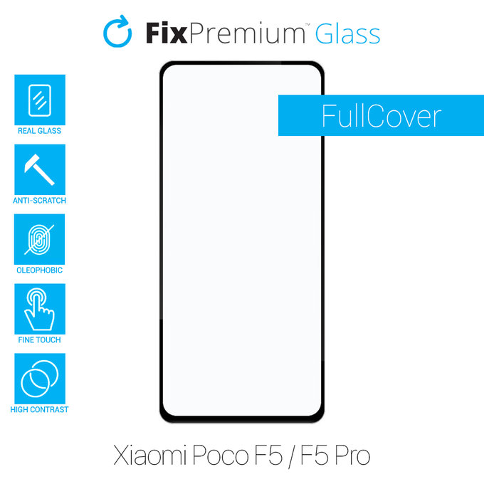 Szkło hartowane do Poco F5, F5 Pro, FullCover Glass, FixPremium
