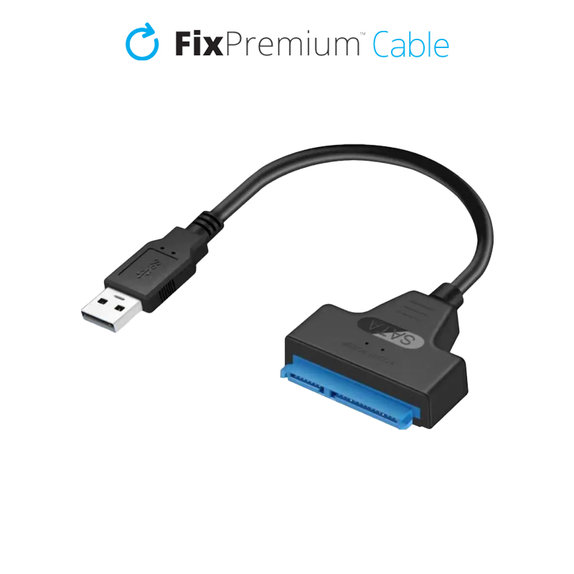 Kabel USB / SATA 2.5", czarny, black, FixPremium