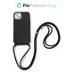 Etui Silikonowe ze sznurkiem do iPhone 13, 14, czarny, black, FixPremium
