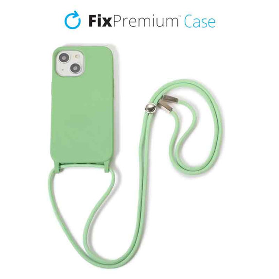 Etui Silikonowe ze sznurkiem do iPhone 14 Plus, zielony, green, FixPremium