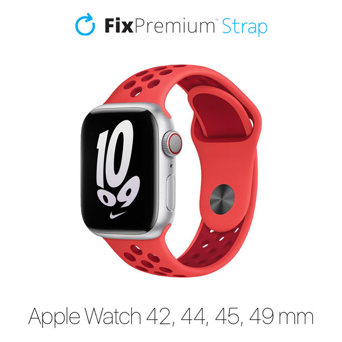 Pasek Silikonowy Sportowy do Watch (42, 44, 45, 49mm) | czerwony | red | FixPremium