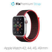 Pasek Nylonowy do Watch (42, 44, 45, 49mm) | czerwony | red | FixPremium