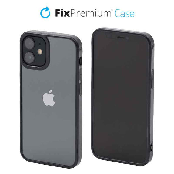 Etui do iPhone 12 mini, Invisible, Czarny, Black, FixPremium