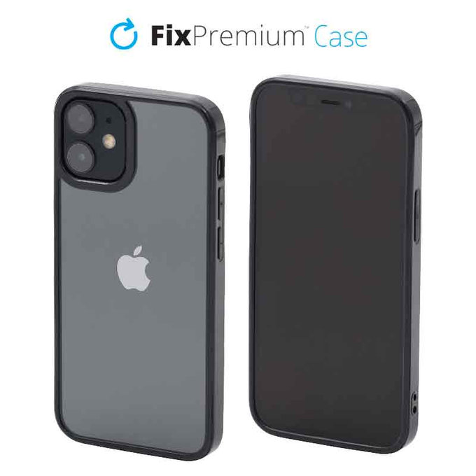 Etui do iPhone 12 mini, Invisible, Czarny, Black, FixPremium