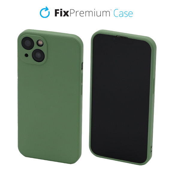 Etui gumowe do iPhone 13, 14, zielony, green, FixPremium