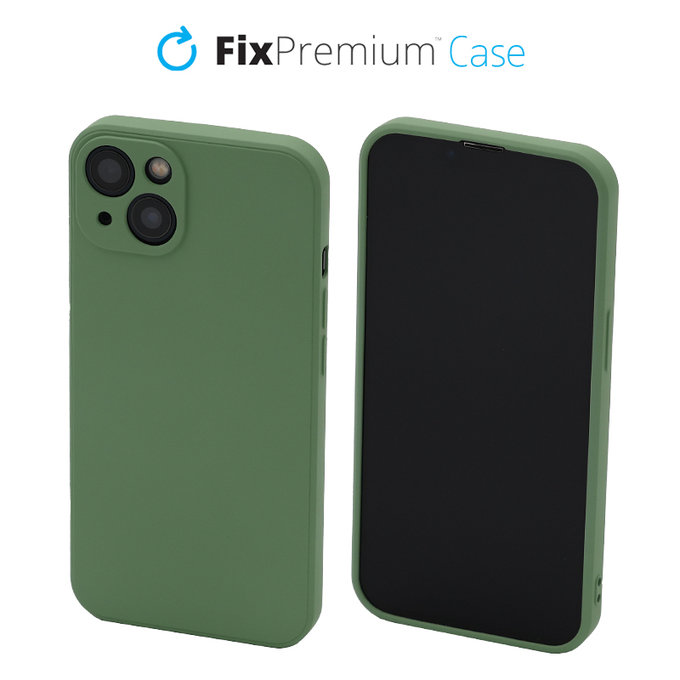 Etui gumowe do iPhone 13, 14, zielony, green, FixPremium