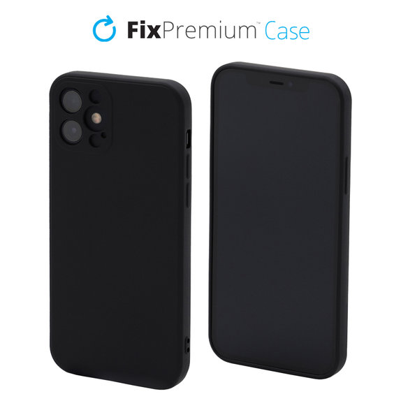 Etui gumowe do iPhone 12 mini, czarny, black, FixPremium
